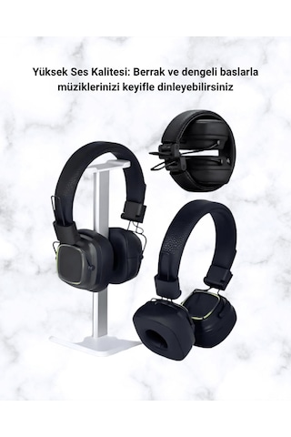 Kablosuz - 861 - Rgb Işıklı Katlanabilir Bluetooth Kulak - Ece-umay - Üstü Kulaklık