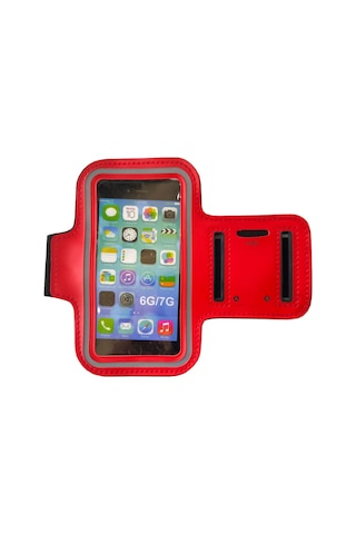Cep Telefonu İçin Kol Bandı 12.5cm X 6cm Ölçülerinde Taşıma Kılıfı Kırmızı