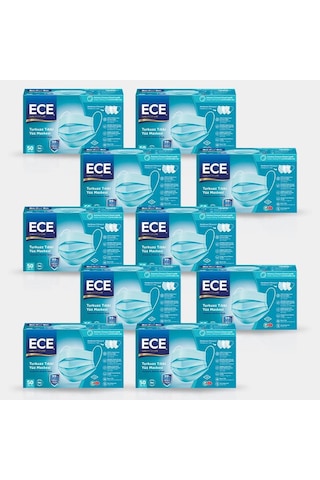 Ece Full Ultrasonik Meltblownlu Maske 500 Adet Turkuaz