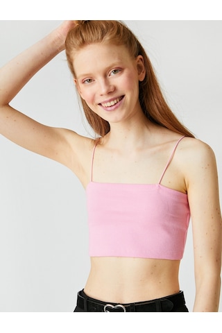 Koton İnce Askılı Crop Atlet Pembe 2yal38078ık Pembe