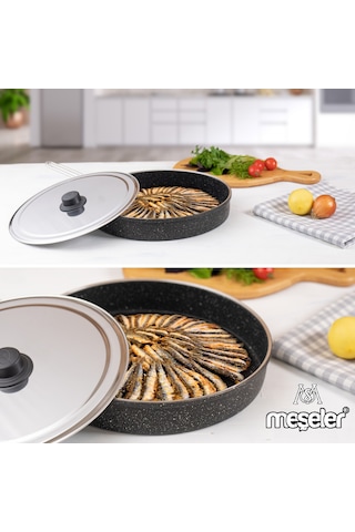 Granit Derin Balık Tavası Gözleme Tava 32 Cm