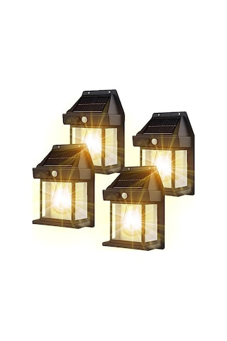 Mobee 4 Adet 2025 Model Suya Dayanıklı Harekete Duyarlı Güneş Enerjili Solar Led Dış Mekan Bahçe Lambası