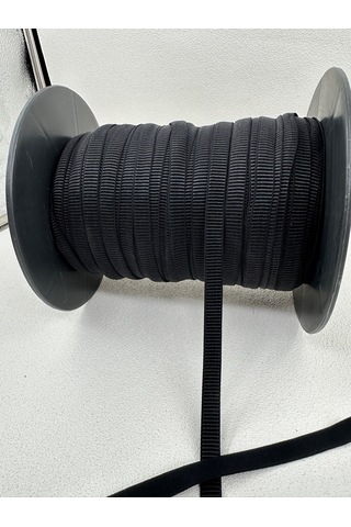 1 Cm Çizgili Grogren Lastik-5 Metre-siyah