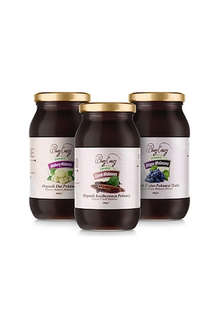 Organic Windy Valley Soğuk Sıkım Keçiboynuzu + Dut + Üzüm Pekmez Seti 3'lü