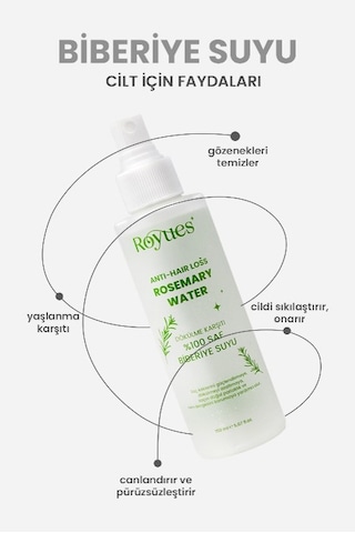 Royues Dökülme Karşıtı Ve Saç Uzatma Etkili Biberiye Suyu 150 ML