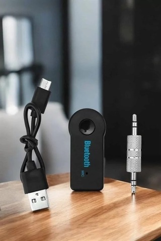 Home Kablosuz Bluetooth Aux Araç Kiti Siyah Hafıza Kartlı