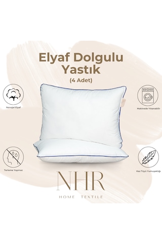 %100 Nanojel Elyaf Dolgulu Uyku Yastığı / 50x70 1200gr / 4 Adet