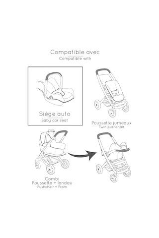 Smoby Maxi-cosi Bej Koltuk Taklit Oyuncak 42 Cm'ye Kadar Bebekler İçin Hafif, Ayarlanabilir Sap, 3 Genel