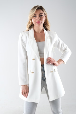 Feminist Ekru Astarlı Düğme Kapamalı Blazer Ceket 0105123.147 Ekru