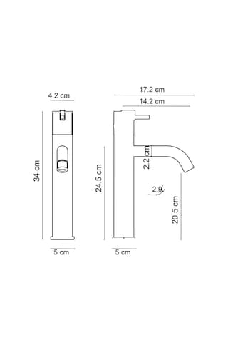Fontana - Yüksek Tip Lavabo Bataryası Altın Outlet - Fa-4022m- Diğer