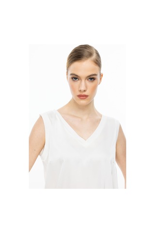 On Fashion Bluz V Yaka Kolsuz Ekru