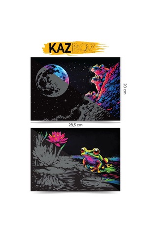 Ayrex Kazboz Kazıma Sanatı Seti, Hayvanlar Temalı, Kağıt, 205x290 Mm, Ahşap Kalem Dahil Diğer