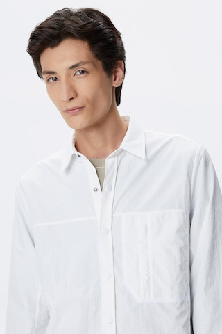 Lacoste Mens Regular Fit Cream Shirt Standart Kesim Çıtçıt Düğmeli Erkek Gömlek Krem