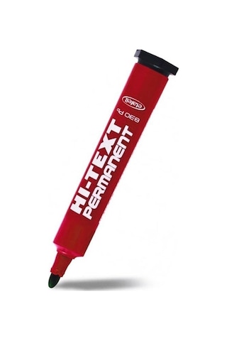 Hi-Text 830Pb Yuvarlak Uçlu Permanent Koli Kalemi -Kırmızı 12'Li