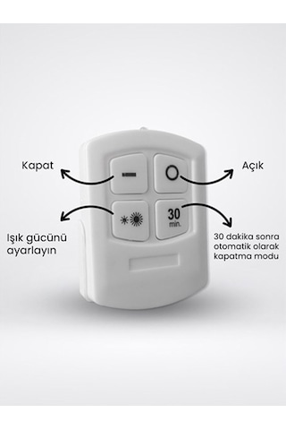 3 Watt Uzaktan Kumandalı Yapışkanlı Kablosuz Pilli Led 3'lü Spot Led Lamba Diğer