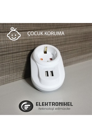 Nilson Akıllı Priz - Akım Koruma, Çocuk Koruma, USB Hızlı Şarj