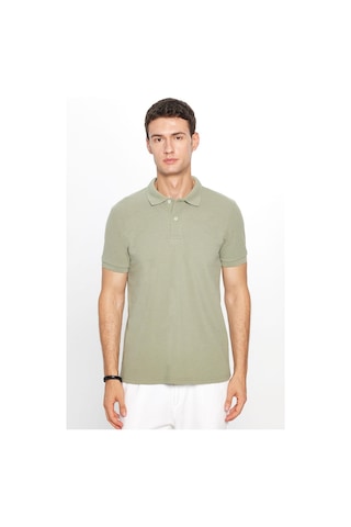 Tudors Erkek Slim Fit Dar Kesim Pamuklu Yumuşak Doku Nefes Alan Kumaş Kıvrılmaz Yaka Haki Polo Yaka Tişört-31620-haki Haki