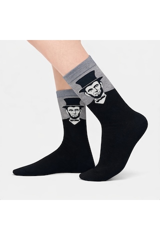 Carnaval Socks Abraham Lincoln Art Desenli Renkli Çorap Çok Renkli