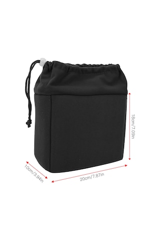 Vkemall Dslr Kamera Ve Objektif İç Çantası - Sert Çarpma Ve Toz Koruma, Su Geçirmez Nilon, Yumuşak Kadife, Çekmeceli Açılış Siyah