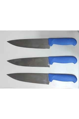 Şef Bıçağı - Moor Steel - Bursa 3'lü Set Mavi
