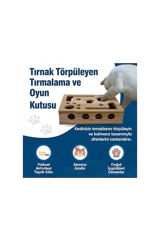 Ayrex Pet Kedikür Kedi Tırmalama Ve Oyun Kutusu Tırnak Törpüleyici İnteraktif Kedi Oyuncağı