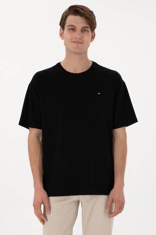 U.S. Polo Assn. Erkek Comfort Fit Bisiklet Yaka Siyah Tişört 50307322-VR046