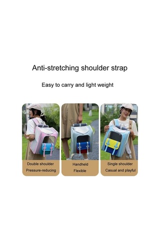 Dm Cbtx Kare Katlanabilir Kedi Çantası Açık Taşınabilir Çift Omuz Çantası Model 8 Mavi