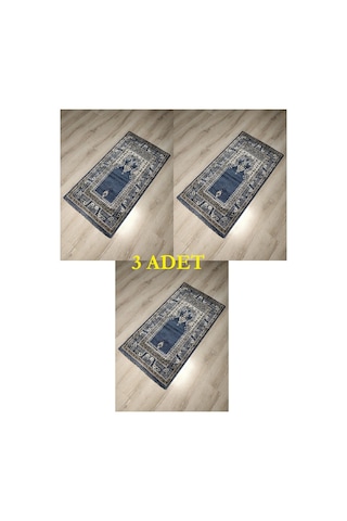 3 Adet Halı Sarayı Sihir Namazlık Seccade Nm012 Mavi 60X115Cm