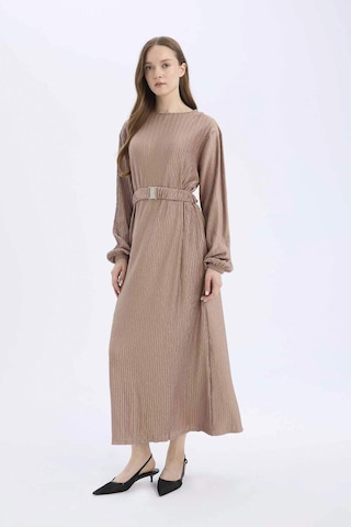 DeFacto Regular Fit Pilise Uzun Kollu Maxi Tesettür Elbise E1952AX25SPBG267