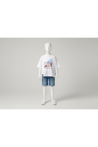 Sisley Kız Çocuk Beyaz Tshirt