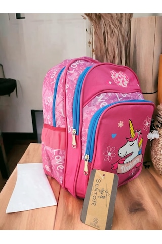 Unicorn Baskılı Kaliteli Okul Çantası Ve Beslenme Çantası Çok Renkli