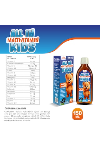 All In Multivitamin Kids Şurup 150 Ml
