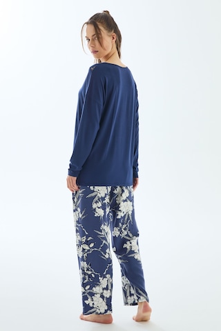 Man11499-1020 Anil Ev Giyim Anıl 11499 Kadın Uzun Kol T-shirt Ve Pantolon Pijama Takımı Lacivert