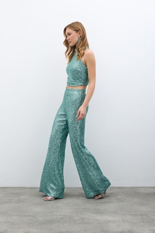 Sateen Payetli Salaş Pantolon - Mint-135395 Mint