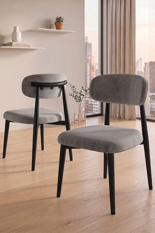 Runes Serisi Mdf Sabit 80x130 Siyah Mermer Desen Mutfak Masası Takımı 6 Sandalye Siyah Mermer Masa Gri Sandalye