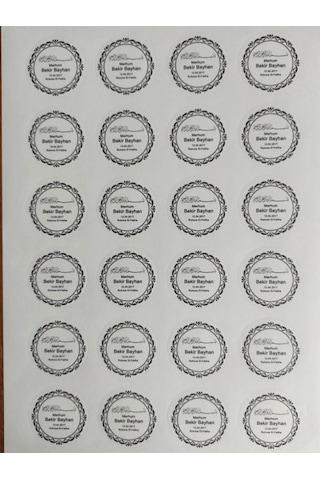 48 Adet 4 Cm Kişiye Özel Merhum Ruhuna El Fatiha Baskılı Mat Etiket Sticker - 7 Mevlidi Etiketi
