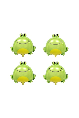 Doğum Günü Partisi Düğün Hediyeleri Hayvan Temalı Parti Dekorasyonu İçin 4 Adet Yeşil Kurbağa Balonu, Kurbağa Şeklinde Folyo Mylar Balon 4 Adet Diğer