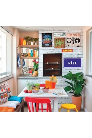 Kişiye Özel Metal Plaka Rize 53 Retro Poster (29X15)