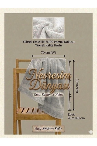 Eco Lounge Prime Havlu 70x140 Gri