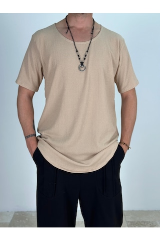 Cocopelli Lycralı Bej T-shirt Coc2029 Bej