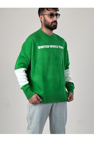 Cocopelli Oversize Yeşil New York Erkek Triko Sweat Coc1044 Yeşil