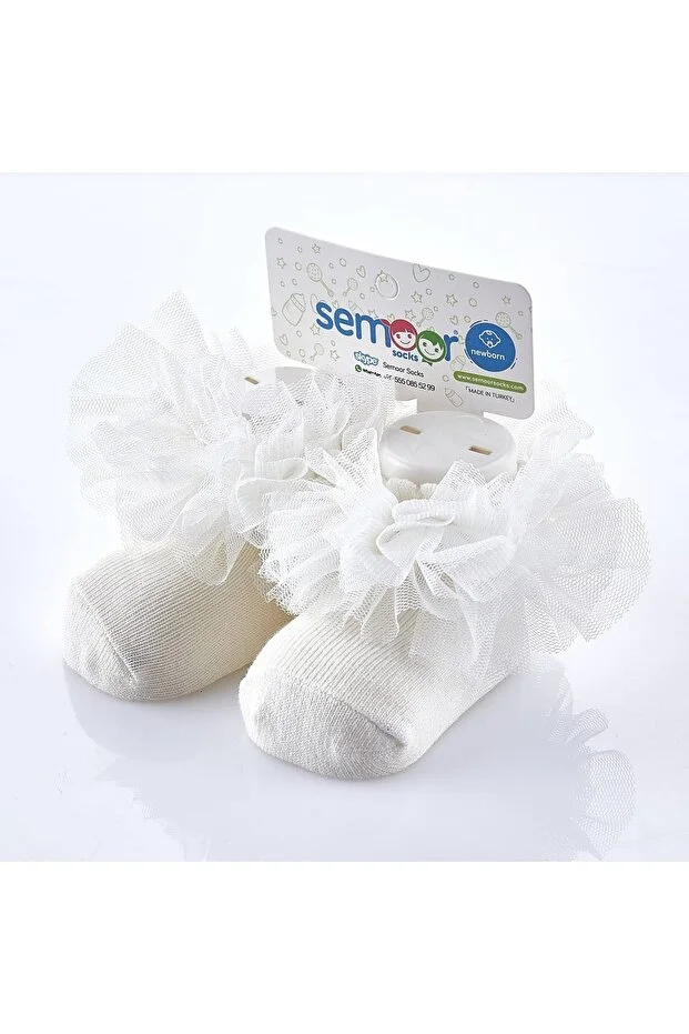 Veraye Socks Kız Bebe Kokoş Patik Pamuklu Penye 3'lü Krem/pembe/beyaz