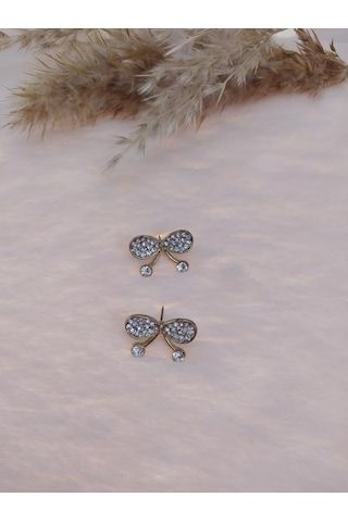 Hdmarketim Kelebek Swarovski Taşlı İncili Doğa Temalı Küpe Çok Renkli