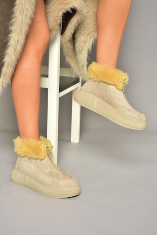 Fox Shoes T811231102 Bej Süet Kadın Bot Bej-süet Bej