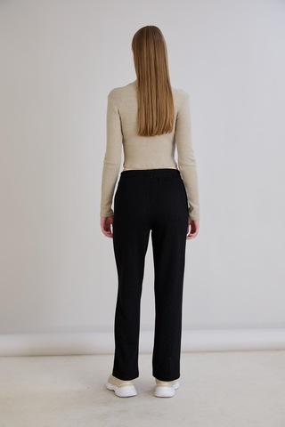 Sortie Collection Simli Örme Pantolon Siyah