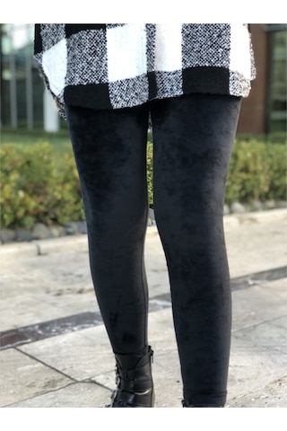 Incebelli Siyah Kadife Taytsiyahm Siyah