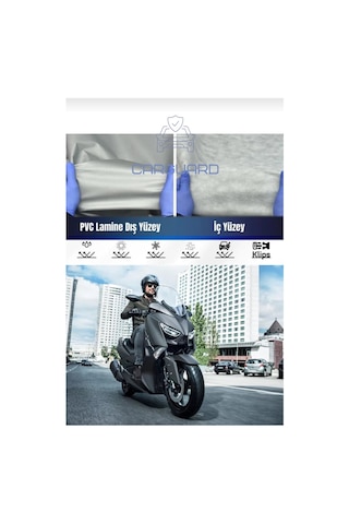Carguard Yamaha X-max 250 Uyumlu Fitilli Motosiklet Brandası Motor Örtüsü-arka Çanta Uyumlu