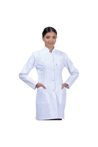 Lavinya Önlük Hakim Yaka Doktor Öğretmen Önlüğü Orta Boy Beyaz