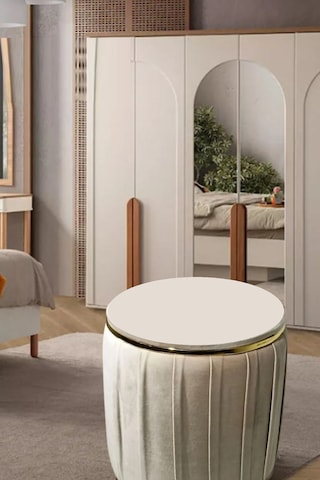 Most Ekol Lüks Puf 01 Krem Kadife Kumaş Evinize Teslim