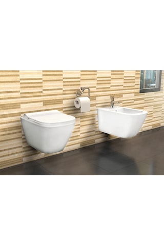 Turavit LN5610 Luna Rimout Kanalsız Asma Klozet Nkp Yavaş Kapak